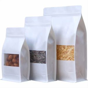White Kraft Standing Bag(Eight Sides Sealing)